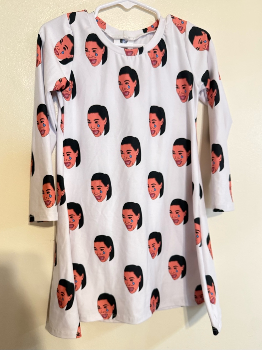 Crying Kim Kardashian Meme Long Sleeve Dress Girls size 4